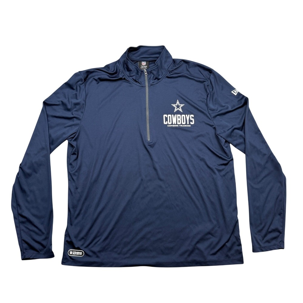 Dallas Cowboys Men XXL New Era Navy Blue NFL Combine Training 1/4 Zip Pullover